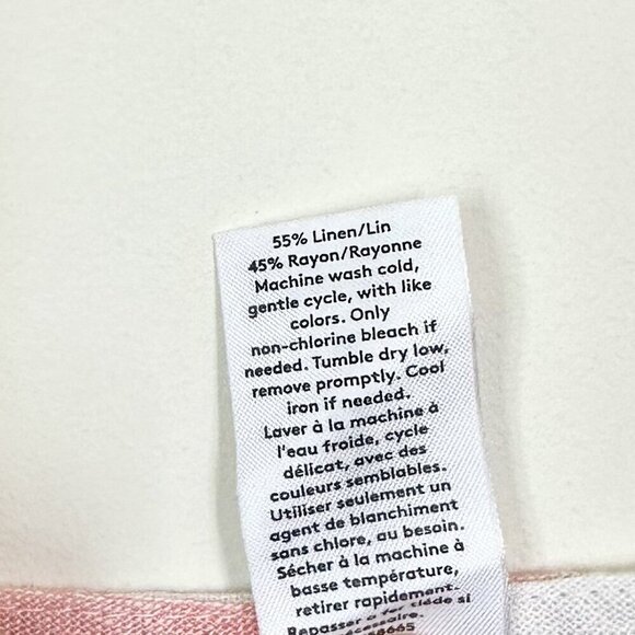 NWT Abound by Nordstrom Linen Blend Tank Top in Pink & White Cabana Stripe - M - Picture 4 of 6